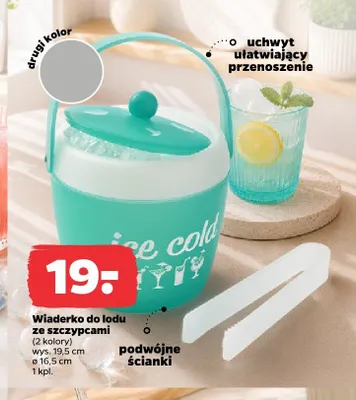Wiaderko do lodu ze szczypcami promocja w Netto