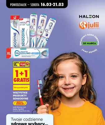 Wszystkie produkty Sensodyne 1+1 GRATIS promocja w Biedronka