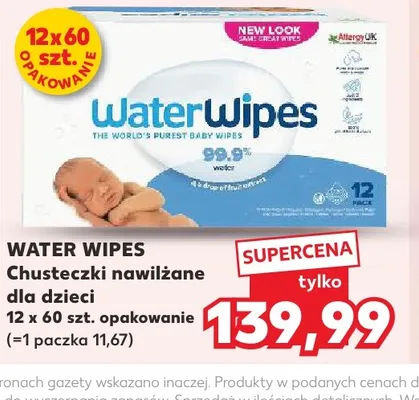 Chusteczki nawilżane dla dzieci WaterWipes 12-pak promocja w Kaufland