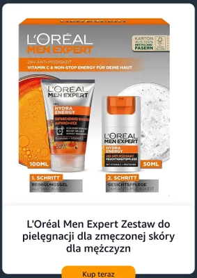 Zestaw do pielęgnacji dla zmęczonej skóry dla mężczyzn L'Oréal Men Expert promocja w Amazon