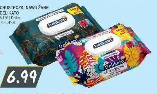 Chusteczki nawilżane uniwersalne Delikato promocja w Słoneczko