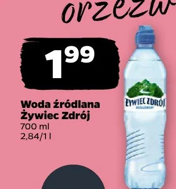 Woda źródlana Żywiec Zdrój promocja w Netto