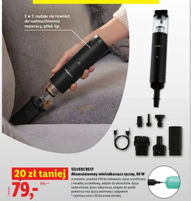 Akumulatorowy miniodkurzacz ręczny Silvercrest promocja w Lidl