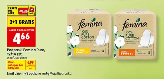 Podpaski Pure promocja w Biedronka