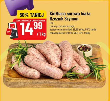 Kiełbasa surowa biała promocja w POLOmarket