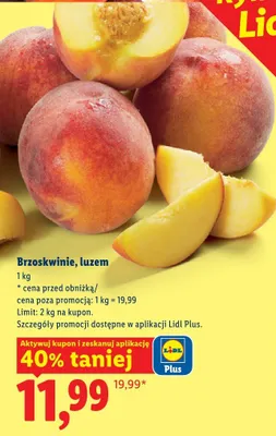 Brzoskwinie luzem promocja w Lidl