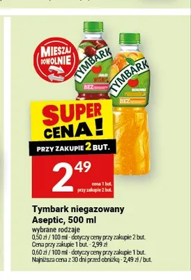Napój niegazowany Tymbark Wiśnia Jabłko promocja w Twój Market