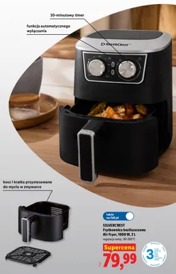 Frytkownica beztłuszczowa Silvercrest 1000W 2 l promocja w Lidl