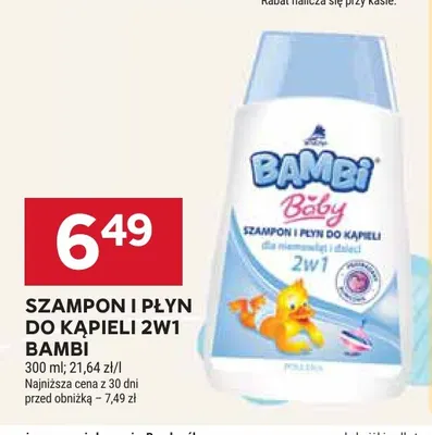 Szampon i płyn do kąpieli 2w1 Bambi promocja w Stokrotka