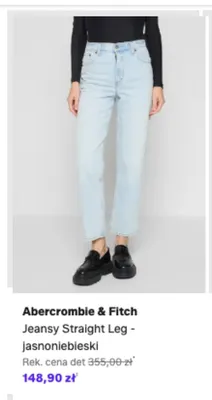 Jeansy Straight Leg Abercrombie & Fitch jasnoniebieski promocja w Lounge by Zalando