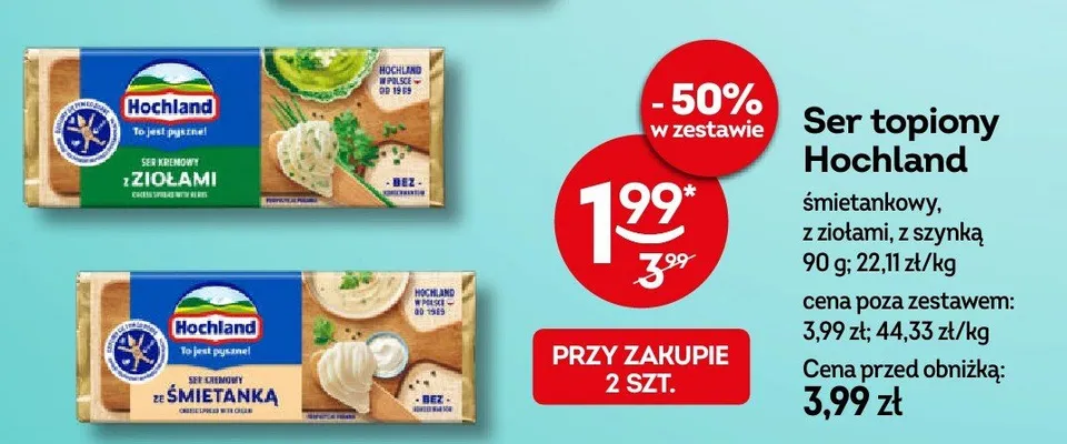 Ser topiony Hochland śmietankowy promocja w Żabka