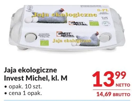Jaja ekologiczne Invest Michel, kl. M promocja w Makro