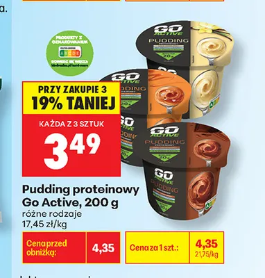 Pudding proteinowy Go Active promocja w Biedronka