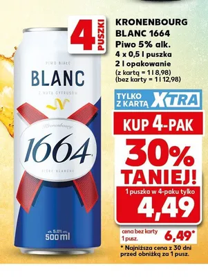 Piwo Kronenbourg 1664 Blanc 4-pak promocja w Kaufland