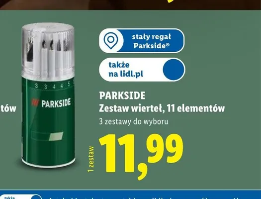 Zestaw wierteł Parkside 11 elementów promocja w Lidl