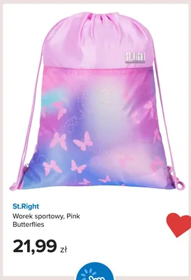 Worek sportowy St.Right Pink Butterflies promocja w Smyk