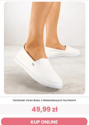 Tenisówki Vices Basic z materiałowymi gumkami promocja w Renee