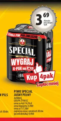 Piwo Specjal Jasny Pełny promocja w Arhelan