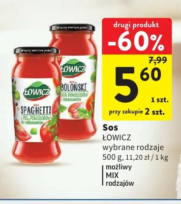 Sos boloński Łowicz promocja w Intermarche