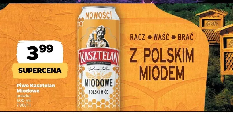 Piwo Kasztelan Miodowe promocja w Netto