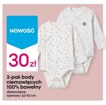 Body niemowlęce 2-pak 100% bawełny dziewczęce promocja w Pepco