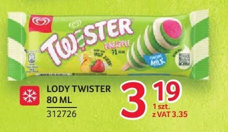 Lody Twister pineapple promocja w Selgros