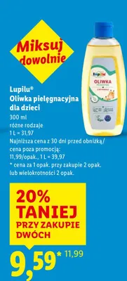 Oliwka pielęgnacyjna dla dzieci Lupilu promocja w Lidl