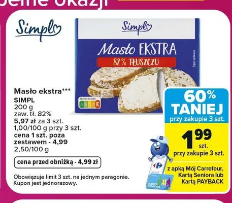 Masło ekstra promocja w Carrefour Market