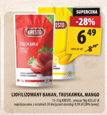 Liofilizowana truskawka Kresto promocja w Arhelan