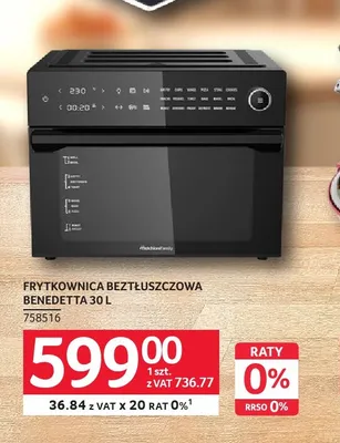 Frytkownica beztłuszczowa Melchioni Family Benedetta 30 l promocja w Selgros