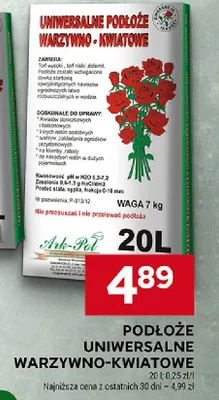 Podłoże uniwersalne warzywno-kwiatowe promocja w Stokrotka