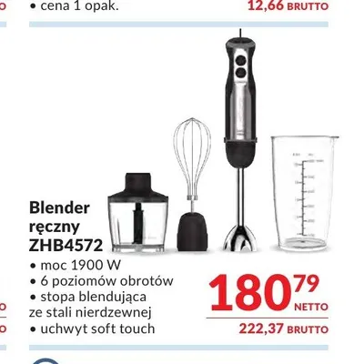 Blender ręczny ZHB4572 promocja w Makro