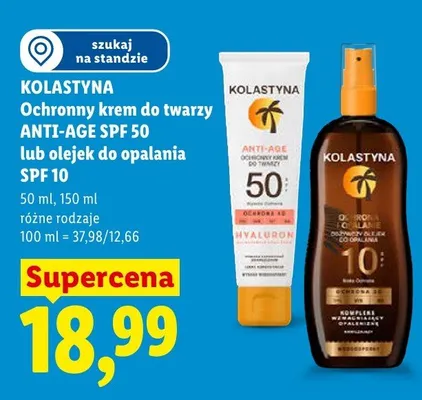 Ochronny krem do twarzy ANTI-AGE SPF 50 Kolastyna promocja w Lidl
