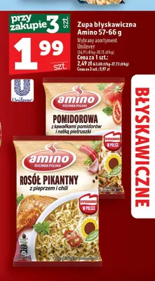 Zupa błyskawiczna rosół pikantny Amino promocja w TOPAZ