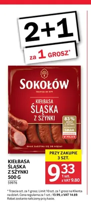 Kiełbasa śląska z szynki Sokołów promocja w Selgros