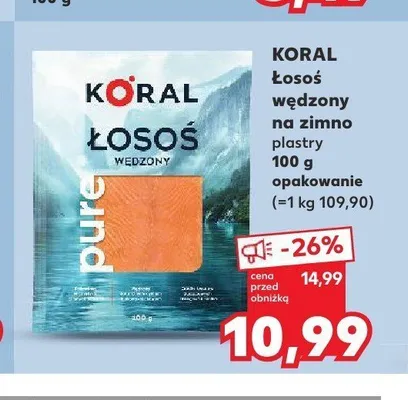 Łosoś wędzony na zimno plastry Koral promocja w Kaufland