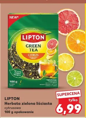 Herbata zielona liściasta Lipton Green Tea Citrus promocja w Kaufland