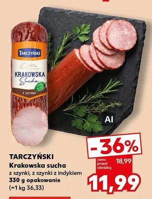 Krakowska sucha z szynki z indykiem Tarczyński promocja w Kaufland
