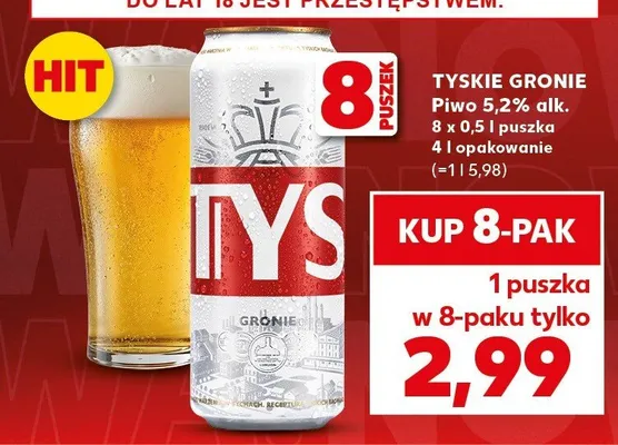 Piwo Tyskie Gronie 8-pak promocja w Kaufland
