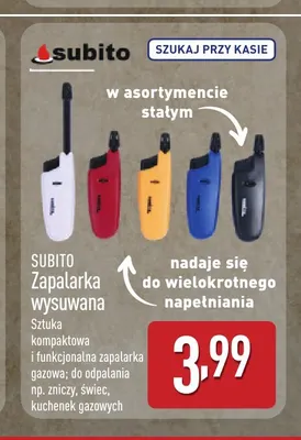 Zapalarka wysuwana Subito promocja w Aldi