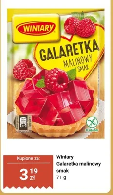 Galaretka malinowy smak Winiary promocja w Biedronka