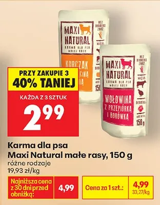 Karma dla psa małe rasy wołowina z przepiórką i borówką promocja w Biedronka