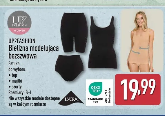 Bielizna modelująca bezszwowa UP2FASHION majtki promocja w Aldi