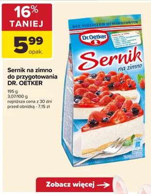 Sernik na zimno do przygotowania promocja w Carrefour