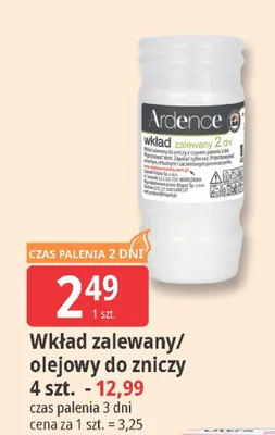 Wkład zalewany/olejowy do zniczy promocja w Leclerc