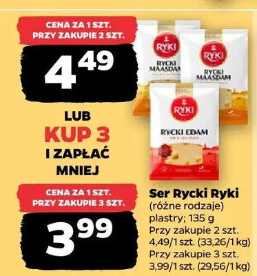 Ser rycki ryki różne rodzaje plastry promocja w Netto