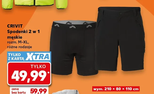 Spodenki sportowe 2 w 1 męskie Crivit promocja w Kaufland