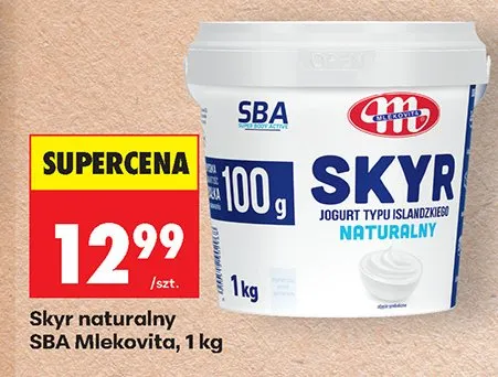 Skyr naturalny SBA promocja w Biedronka