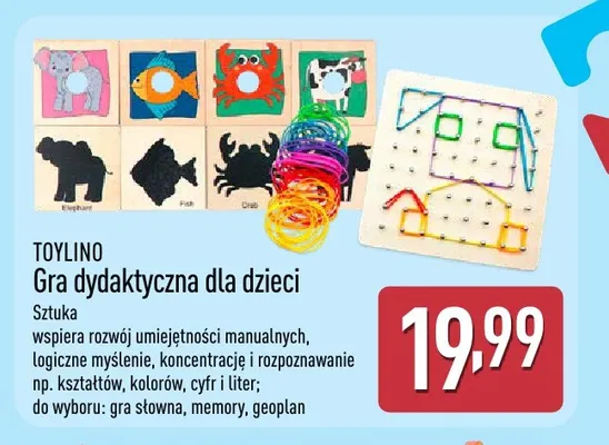 Gra dydaktyczna dla dzieci Toylino memory promocja w Aldi