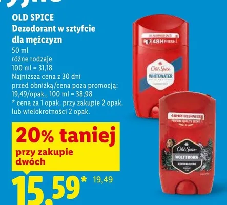 Dezodorant w sztyfcie dla mężczyzn Old Spice promocja w Lidl